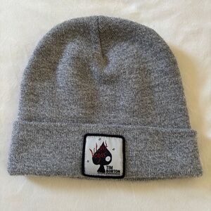 Lost Vegas Tim Burton Beanie The Neon Museum Las Gray Toque Patch Foldover Hat